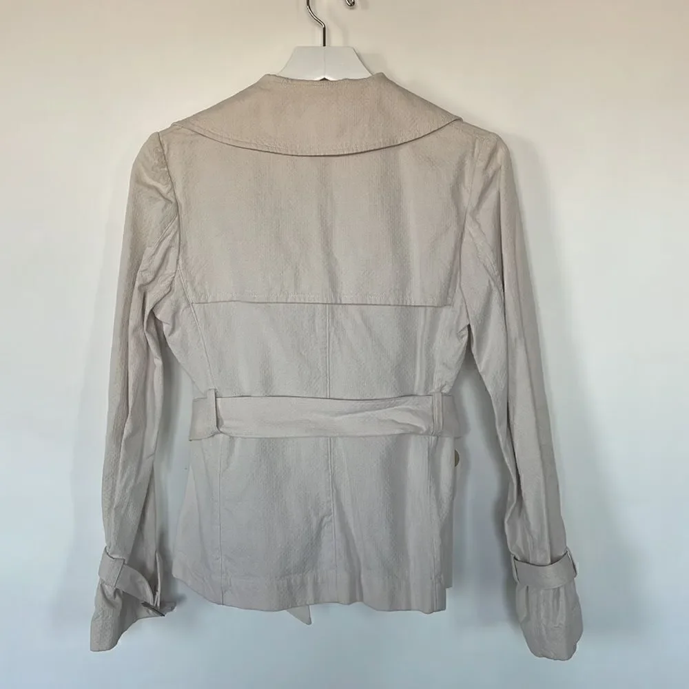 Mario Matteo Short Textured Trench Style Jacket - Picture 4 of 9